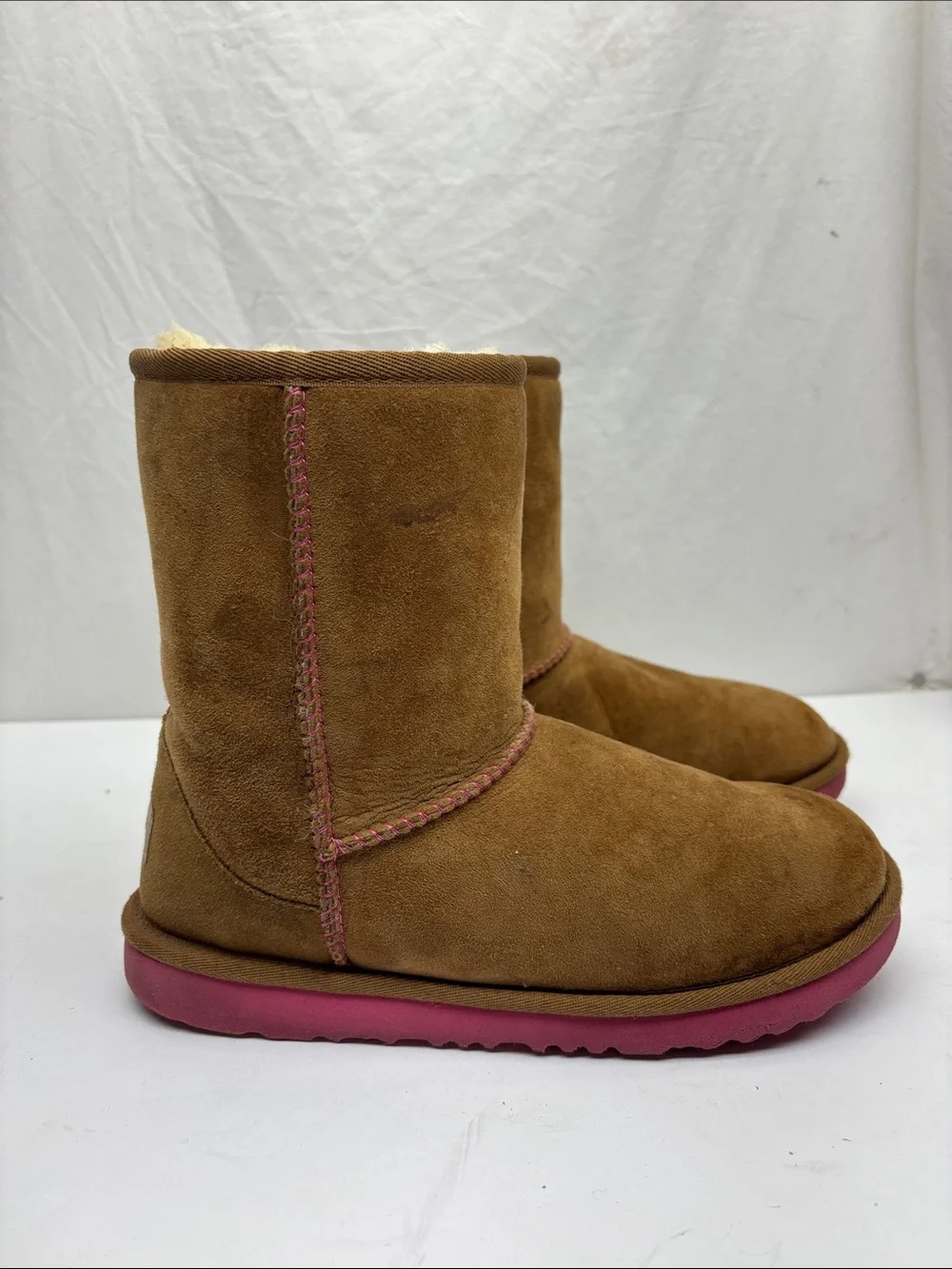 UGG Winter Boots in Tang with Pink Sole, SZ 8 women’s, box 5